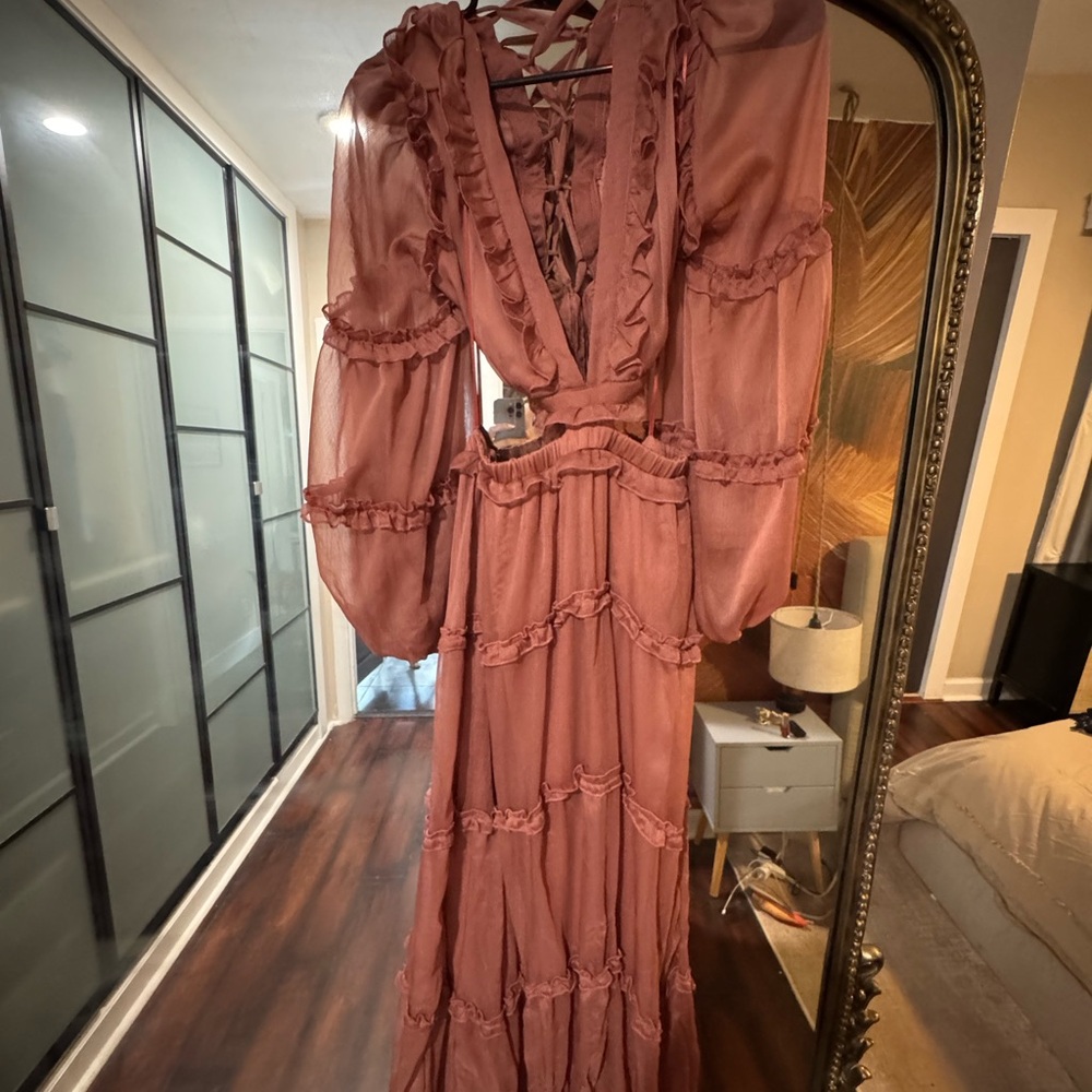 Vici Ruffled Mauve Dress